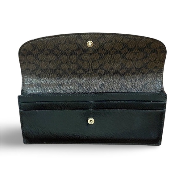 Coach Soft Wallet in Black Crossgrain Saffiano Leather - Picture 5 of 8